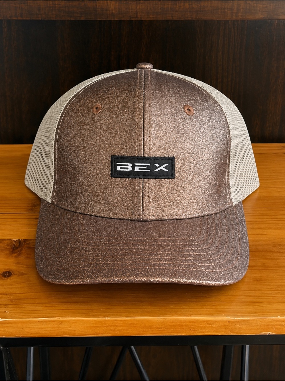 BEX Metallic Brown Women's Trucker Hat with Cream Mesh